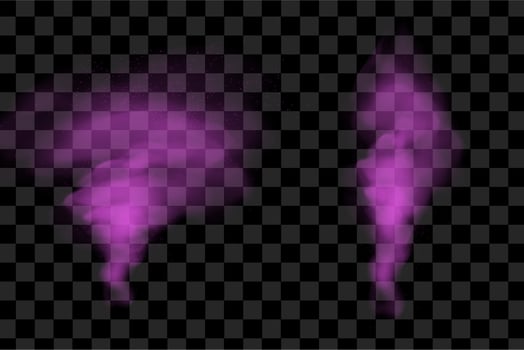 Purple abstract shape, halftone. Vector creative neon purple shapes design