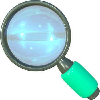 Magnifying glass 3D icon illustration. png