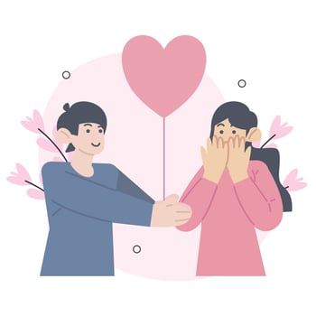 Valentines Day concept isolated person situations. Collection of scenes with people celebrating romantic holiday, couples on date, love relationship. Mega set. Vector illustration in flat design