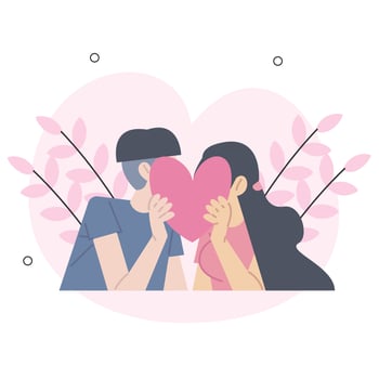 Valentines Day concept isolated person situations. Collection of scenes with people celebrating romantic holiday, couples on date, love relationship. Mega set. Vector illustration in flat design