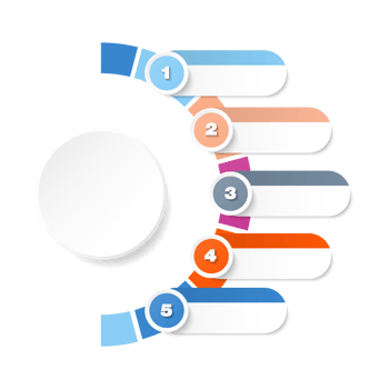 Infographic with 5 steps, process or options. png