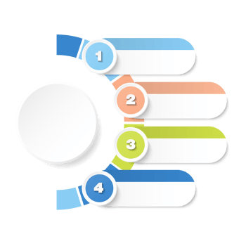 Infographic with 4 steps, process or options. png