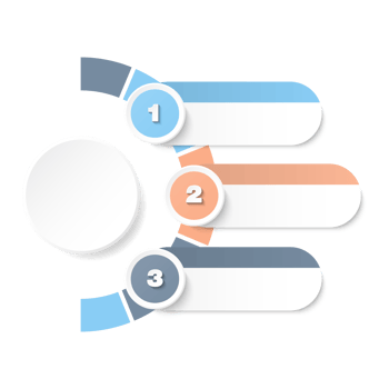 Infographic with 3 steps, process or options. png
