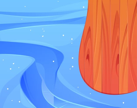 Top view of wooden pier on blue background vector