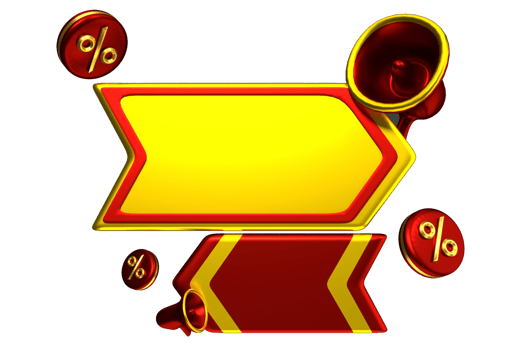 3d render label mega offer sale 3d Illustration with megaphone and element design on yellow background easy to use for promotion png