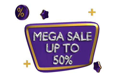 3d render label mega offer sale 3d Illustration with megaphone and element design on yellow background easy to use for promotion png