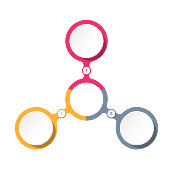 Infographic with 3 steps, process or options. png