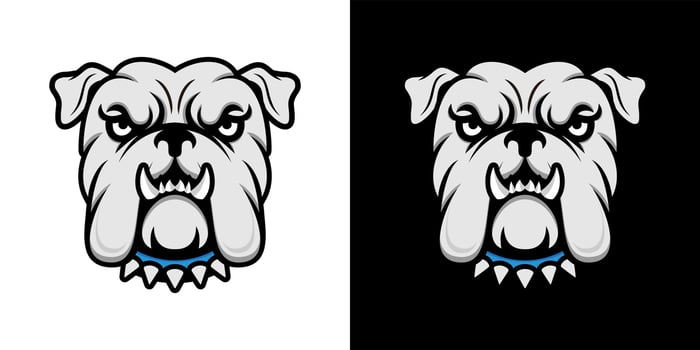 bulldog head illustration design vector