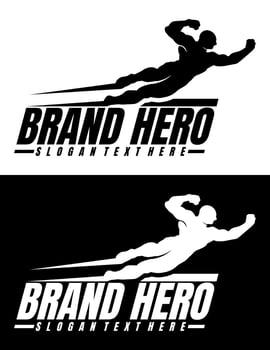 hero logo creative simple design vector