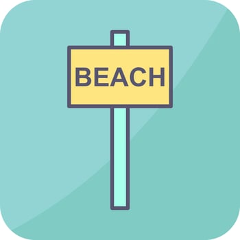Beach Sign Vector Icon
