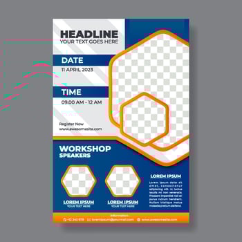 Simple Online Business Workshop Poster Template vector