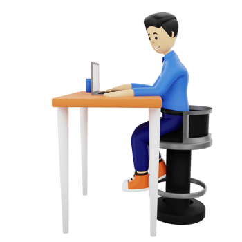3d businessman character working png