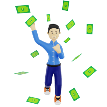 3d character with money png