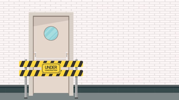 door vector. under construction label. wallpaper. vector