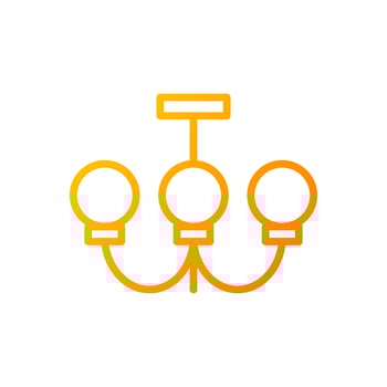 Hanging pendant lights pixel perfect gradient linear vector icon. Fixture for living room, bedroom. Home furniture. Thin line color symbol. Modern style pictogram. Vector isolated outline drawing