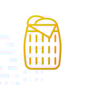 Laundry basket pixel perfect gradient linear vector icon. Clothes organizer. Hamper for dirty clothes. Furniture store. Thin line color symbol. Modern style pictogram. Vector isolated outline drawing