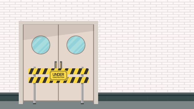door vector. under construction label. wallpaper. vector
