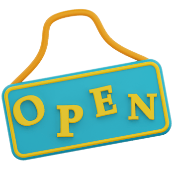 3d open sign shop png