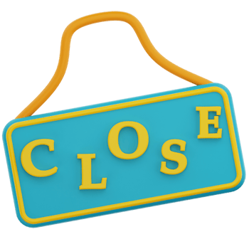 3d close sign shop png