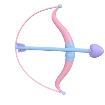 3d heart arrow with pink bow png