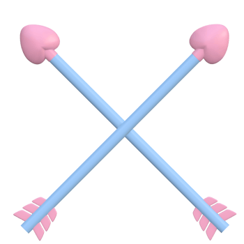 3d a pair of heart arrows png