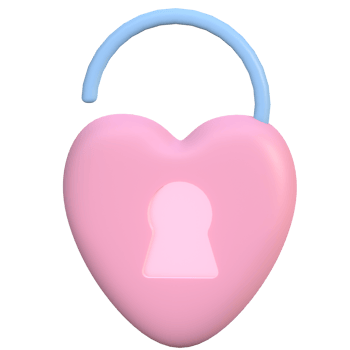 3d red heart shaped padlock png