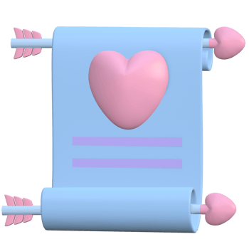3d love letter with red heart arrow png