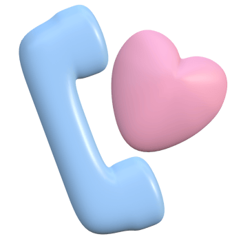 3d red heart and phone symbol png