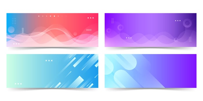 banner background. full color, gradation, collection set vector