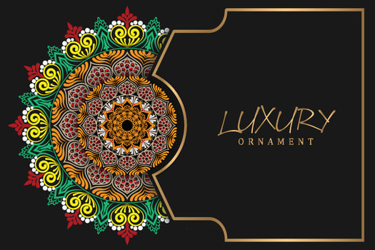 Luxury golden geometric mandala ornament shape background. vector ethnic mandala