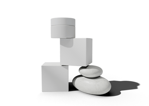 Cosmetic jar product box mockup png