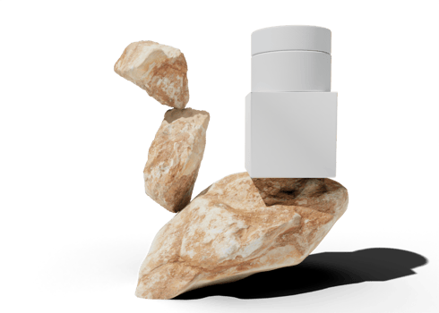 Cosmetic jar product box mockup png