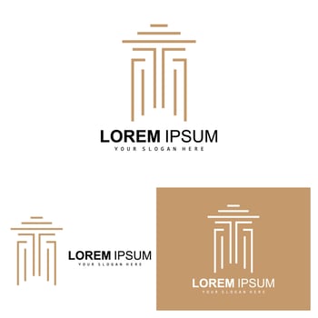 Pillar Logo, Law Design, Building Construction Pillar Vector, Product Brand Illustration Icon vector