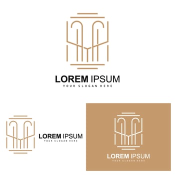 Pillar Logo, Law Design, Building Construction Pillar Vector, Product Brand Illustration Icon vector