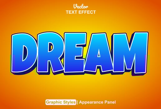 dream text effect with graphic style and editable. vector