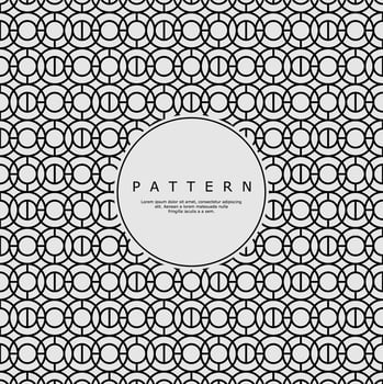 Monochrome ornament circle line abstract pattern design. Modern round pattern vector