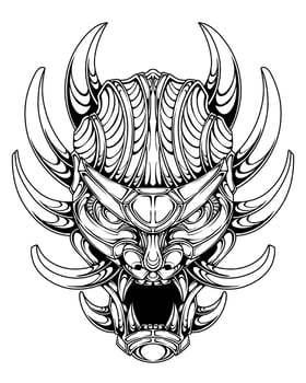 vector oni mask tattoo tribal