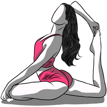 Hand drawn,Woman exercise in yoga png