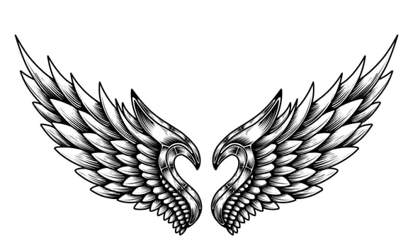 vector angel wings tribal tattoo