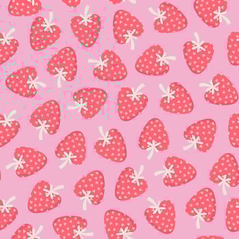 Seamless pattern for valentine's day with strawberries-hearts vector