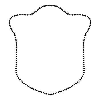 Dotted Abstract Shield Shape Frame on Transparent Background png