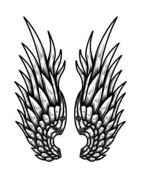 vector angel wings tribal tattoo