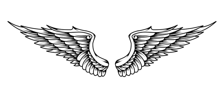 vector angel wings tribal tattoo