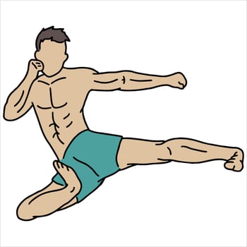 illustration muay thai vector
