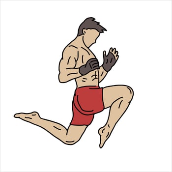 illustration muay thai vector