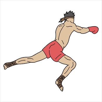 illustration muay thai vector