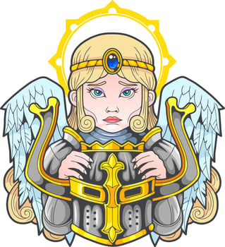 mythological archangel girl, design illustration vector