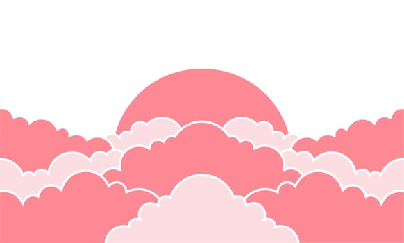Vector valentines day pink cloud background