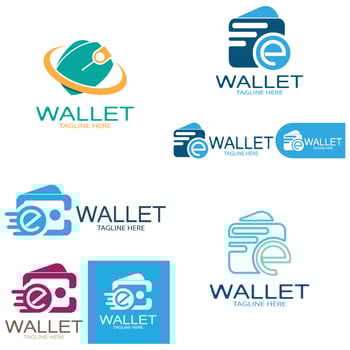 e wallet logo design illustration icon with a simple modern concept, for electronic wallets, digital money storage applications, digital savings, digital money transactions,vector vector