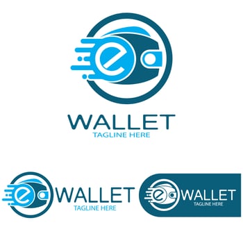e wallet logo design illustration icon with a simple modern concept, for electronic wallets, digital money storage applications, digital savings, digital money transactions,vector vector